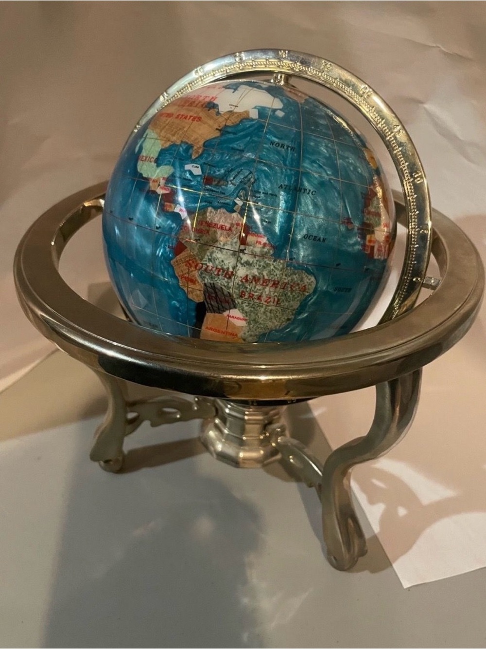 Mother of Pearl World Globe